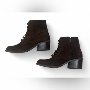 Aerosoles Brown Leather Booties Women’s size 8 Faux Lace Whimsigoth Fairy